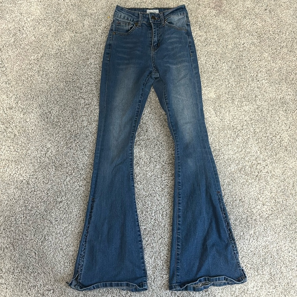 Bamboo High Waisted Flared Jeans